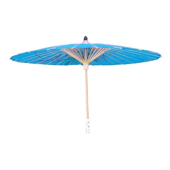 Vintage Blue & Pink Handmade Paper Bamboo Umbrella/Parasol - Picture 1 of 5